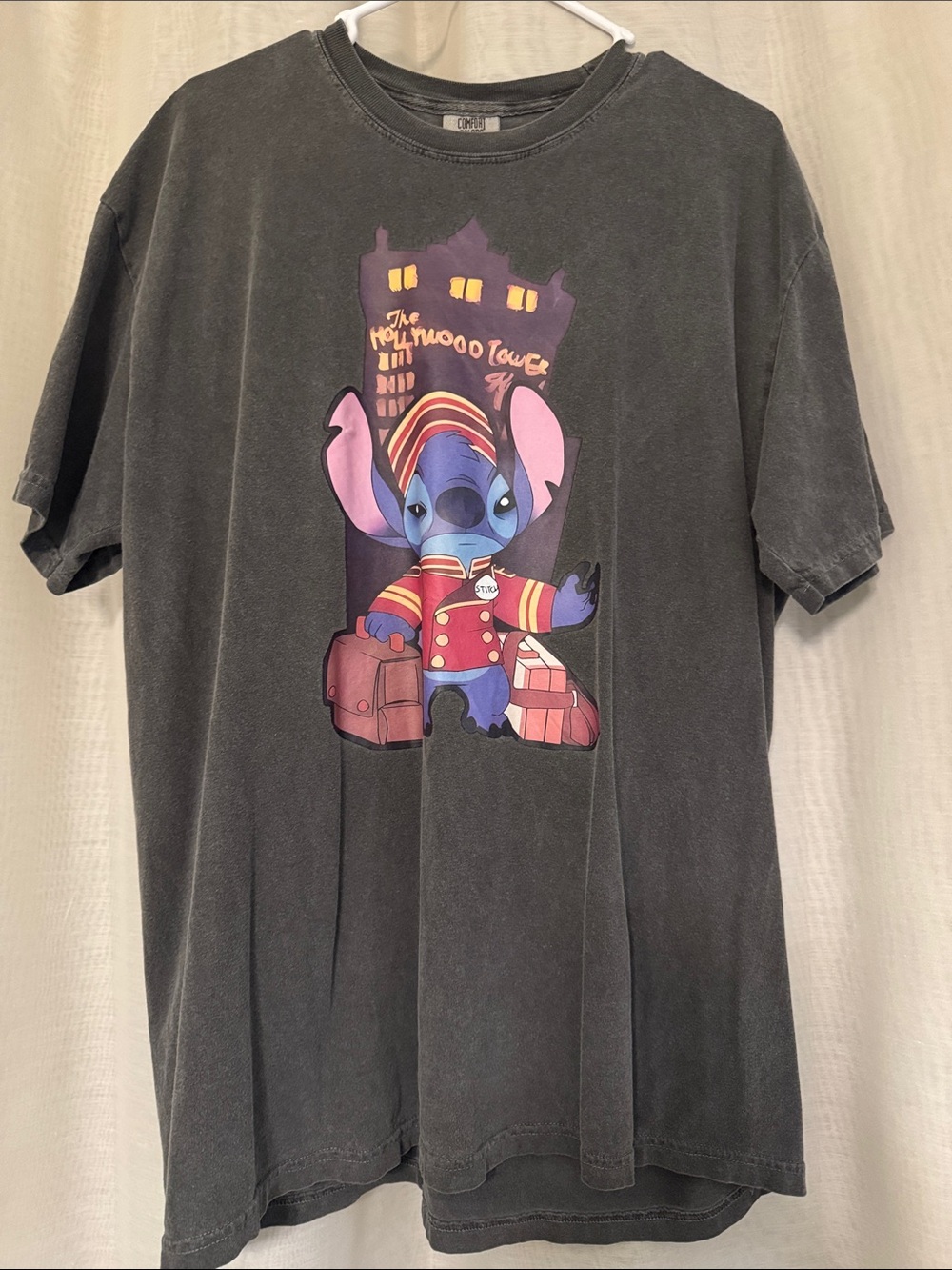 Disney Tee with Colorful Stitch Tower of Terror Graphic